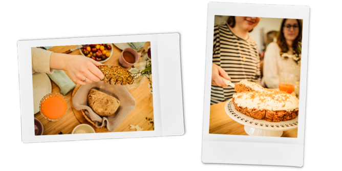 Eine Karottentorte und ein Karottenbrot sind am Bild zu sehen - perfekte Rezepte für deinen Osterbrunch | © SONNENTOR